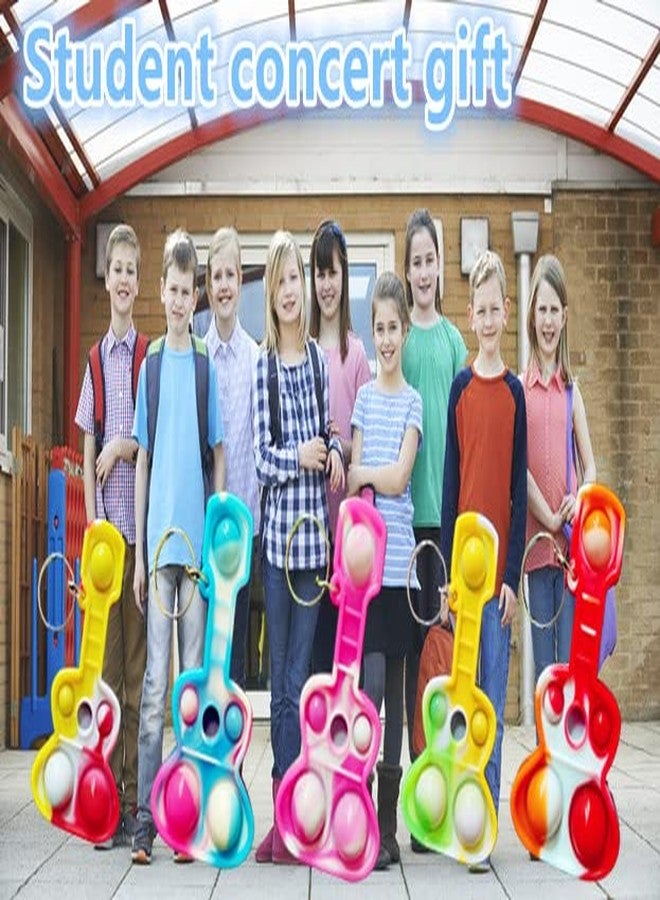 Roaqua Students Gifts Mini pop Bulk Guitar Fidget Keychain,for Boys and Girls Kids Birthday Party Favors Supplies and Classroom Prize (30 Packs) - Image 4